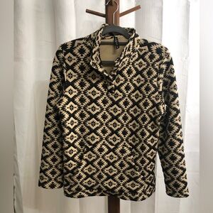 Chic Black and Tan Patterned Women's Sweatshirt